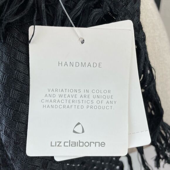 NWT Liz Claiborne Handmade Black Scarf - Picture 4 of 5